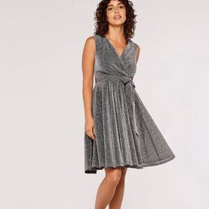 Apricot NWT Silver Lurex A-Line Dress